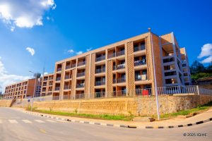 A bright, modern housing unit in the Mpazi estate, recently completed.
